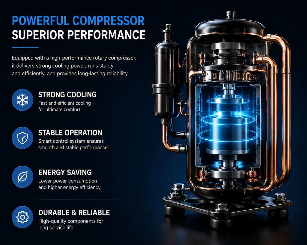 Portable Air Conditioner 9000 / 11000 / 12000 BTU | Powerful Compressor Cooling | Smart Cooling for Home & Office