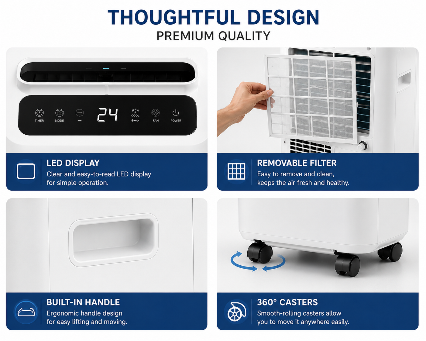 Portable Air Conditioner 9000 / 11000 / 12000 BTU | Powerful Compressor Cooling | Smart Cooling for Home & Office